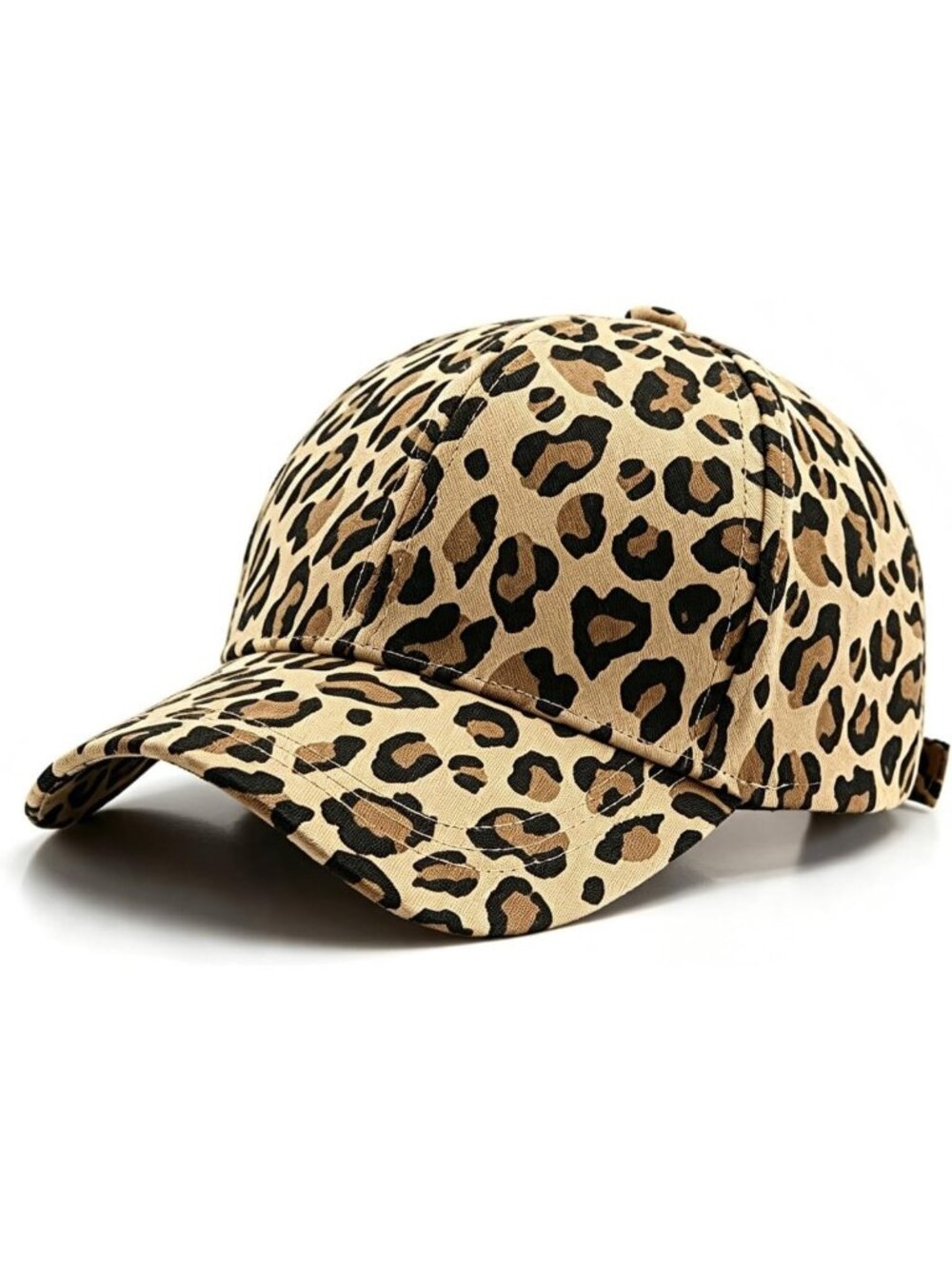 Vintage Leopard Print Baseball Cap | Adjustable Low Profile Summer Hat for Women